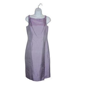 Ann Taylor Lilac Silk Dress with Bow Detail Size 4